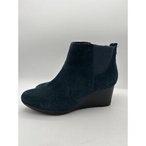 Clarks Womens Size 7 Wedge Ankle Boots With Zipper